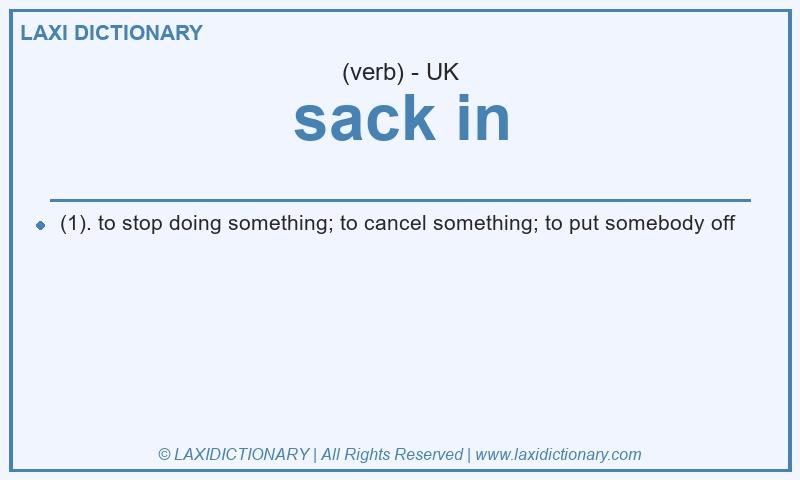 Definition sack in in British English