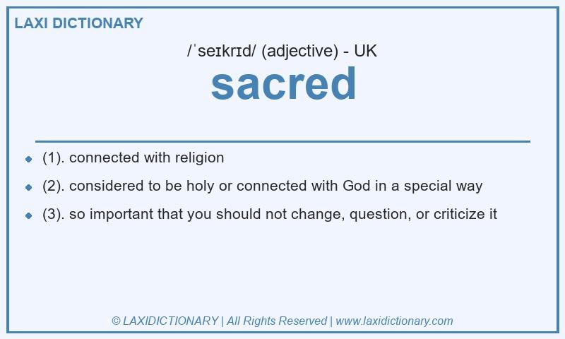 Definition sacred in British English