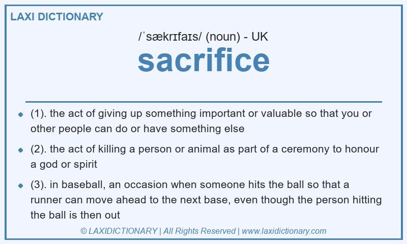 Definition sacrifice in British English