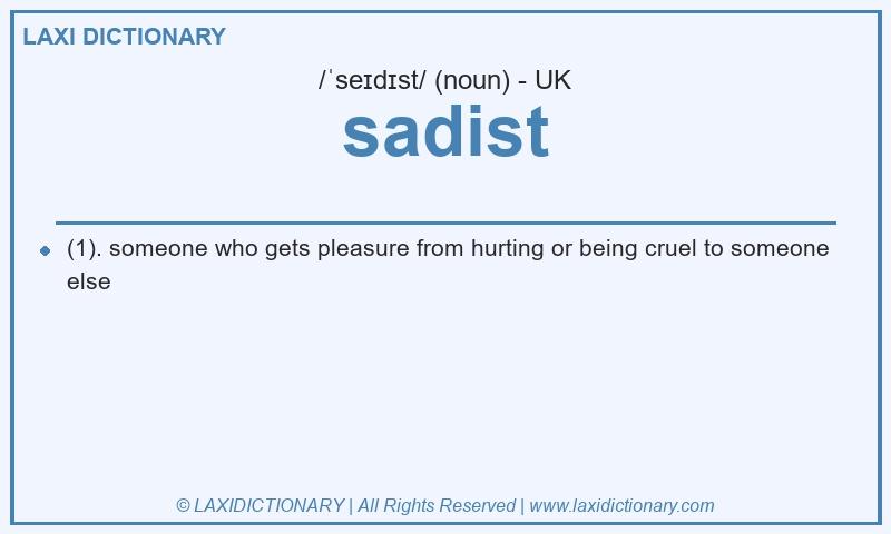 Definition sadist in British English