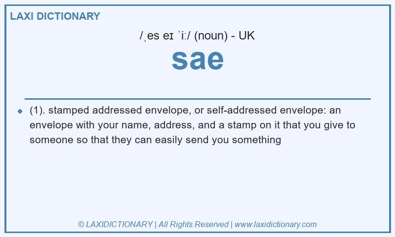 Definition sae in British English