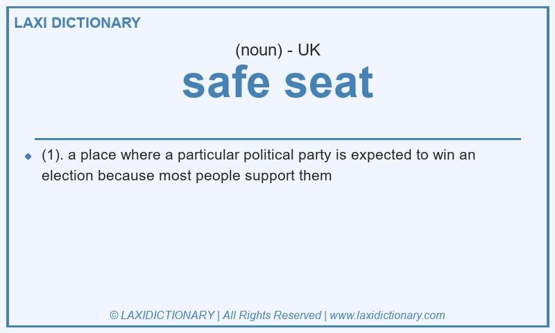 Definition safe seat in British English