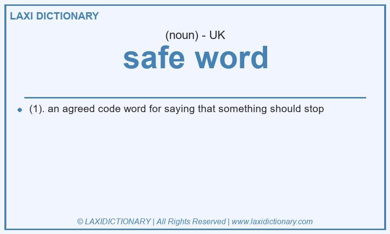Definition safe word in British English