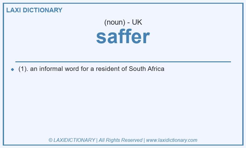 Definition saffer in British English