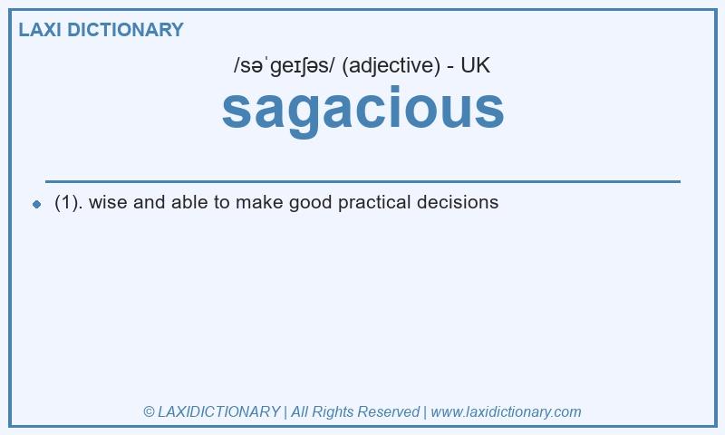 Definition sagacious in British English