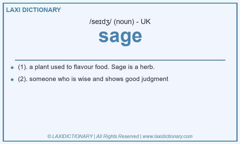 Definition sage in British English