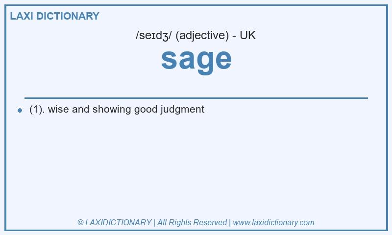 Definition sage in British English