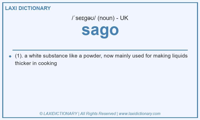 Definition sago in British English