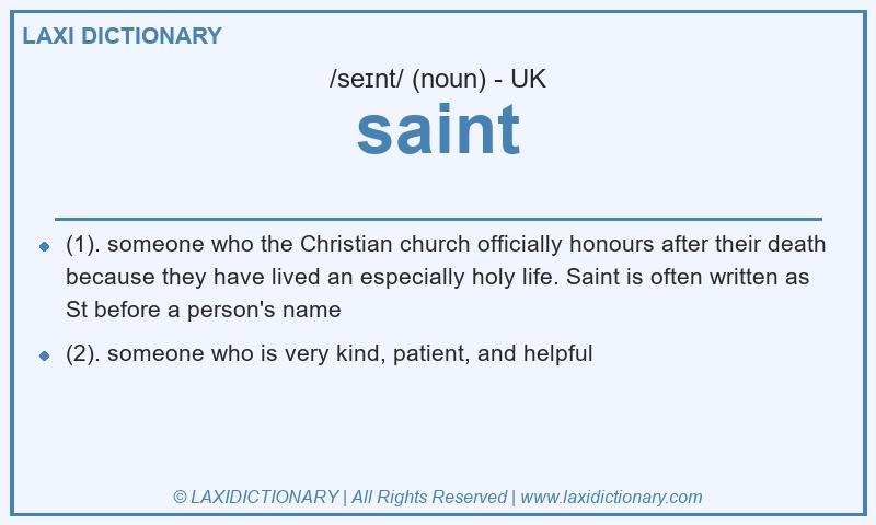 Definition saint in British English
