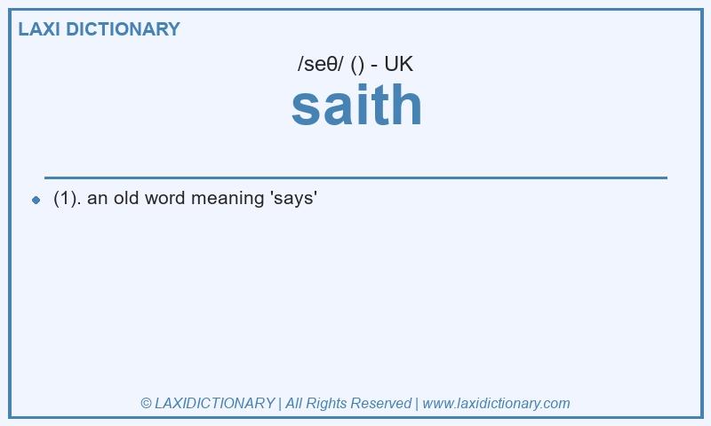 Definition saith in British English
