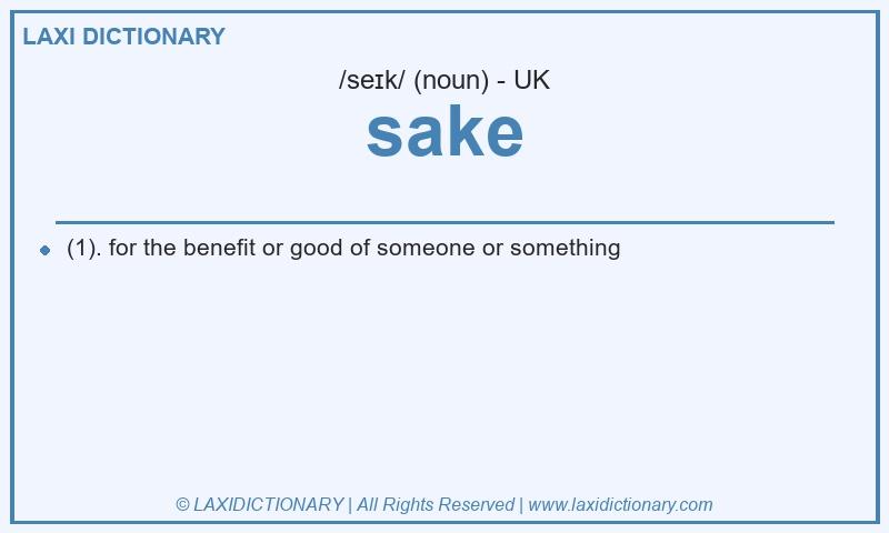 Definition sake in British English