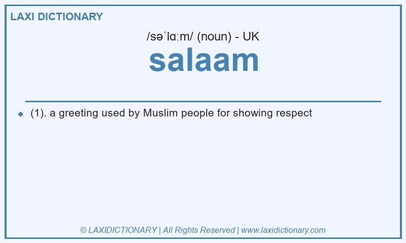 Definition salaam in British English