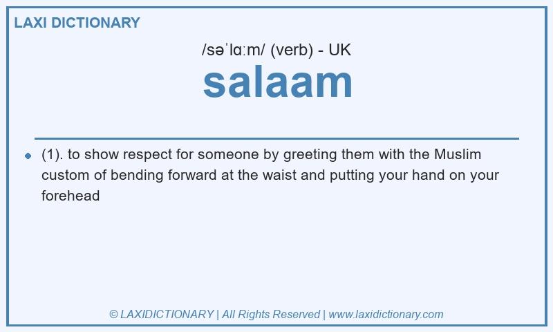Definition salaam in British English