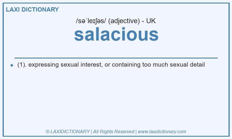 Definition salacious in British English