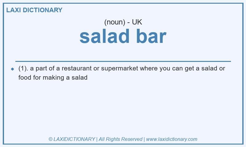 Definition salad bar in British English