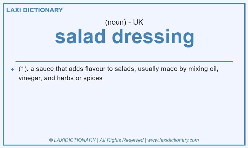 Definition salad dressing in British English