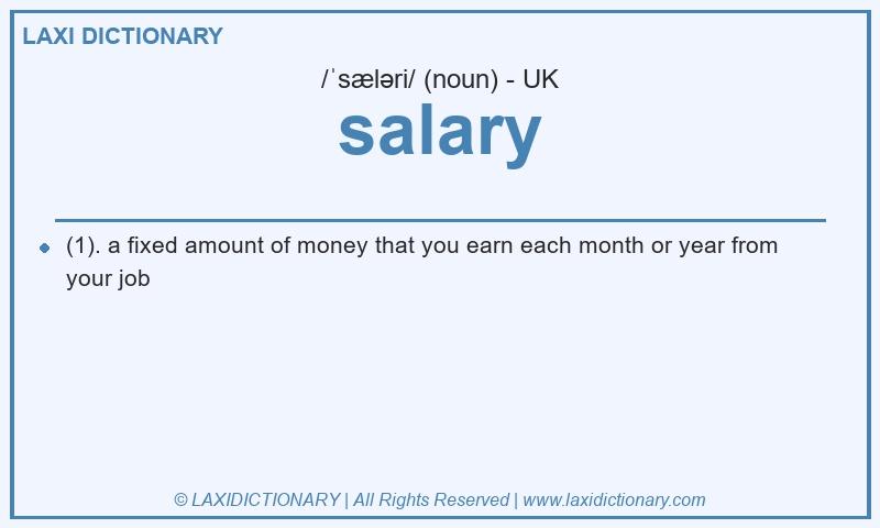 Definition salary in British English