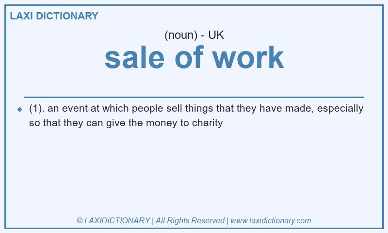 Definition sale of work in British English