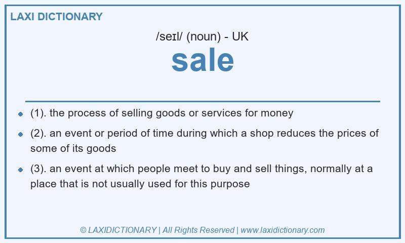 Definition sale in British English