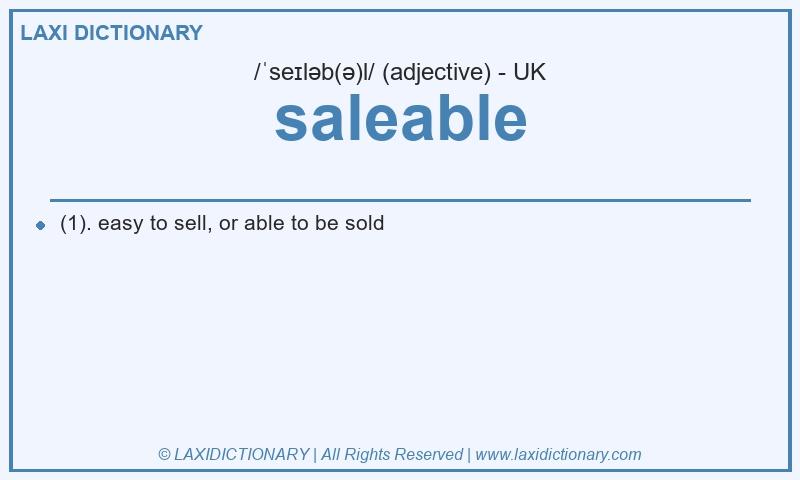 Definition saleable in British English