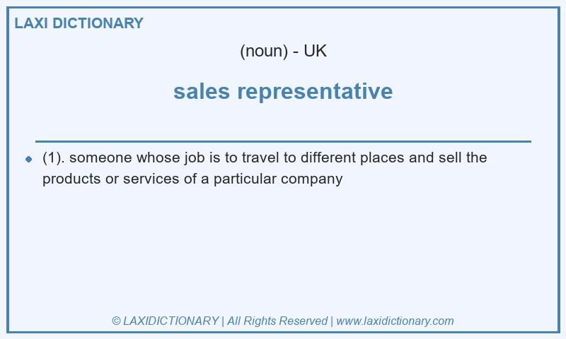 Definition sales representative in British English
