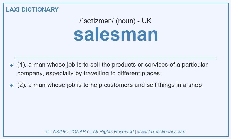 Definition salesman in British English