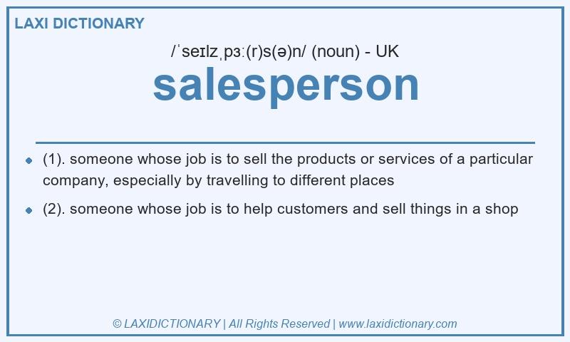 Definition salesperson in British English