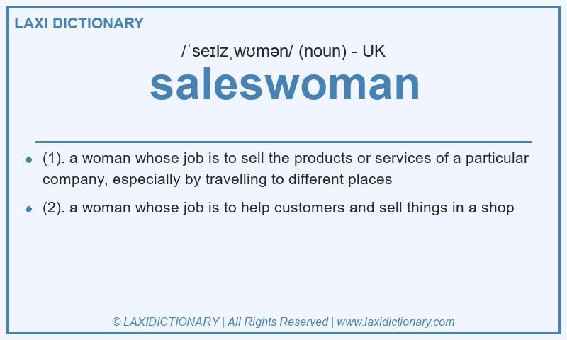 Definition saleswoman in British English