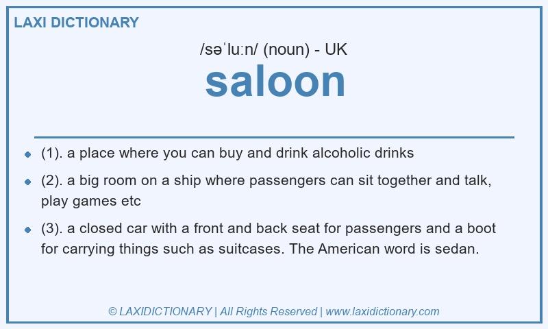 Definition saloon in British English
