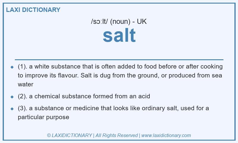Definition salt in British English