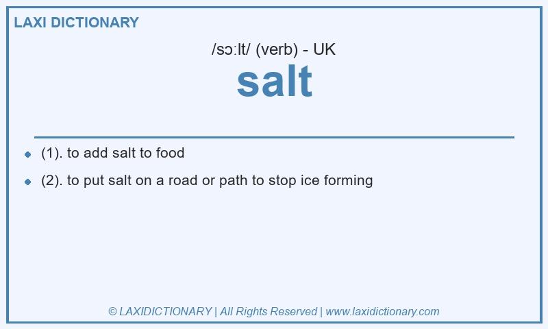 Definition salt in British English
