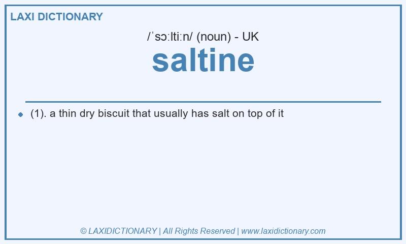 Definition saltine in British English