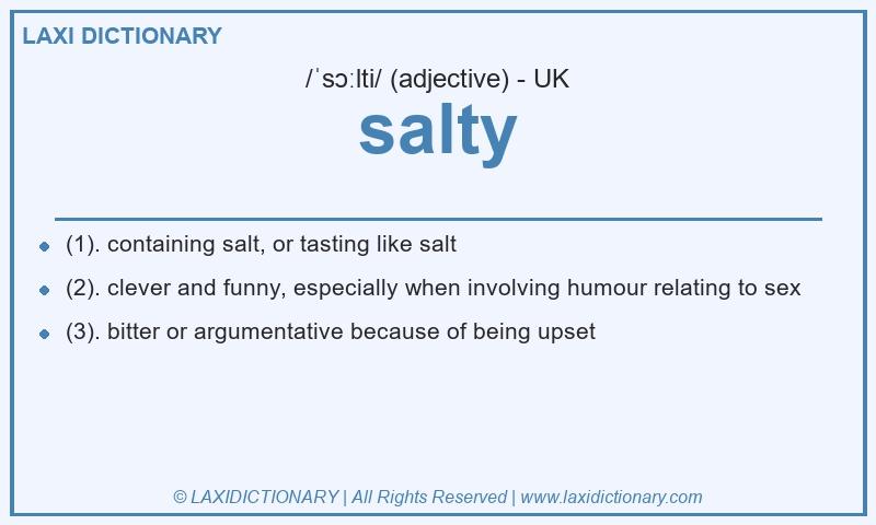 Definition salty in British English