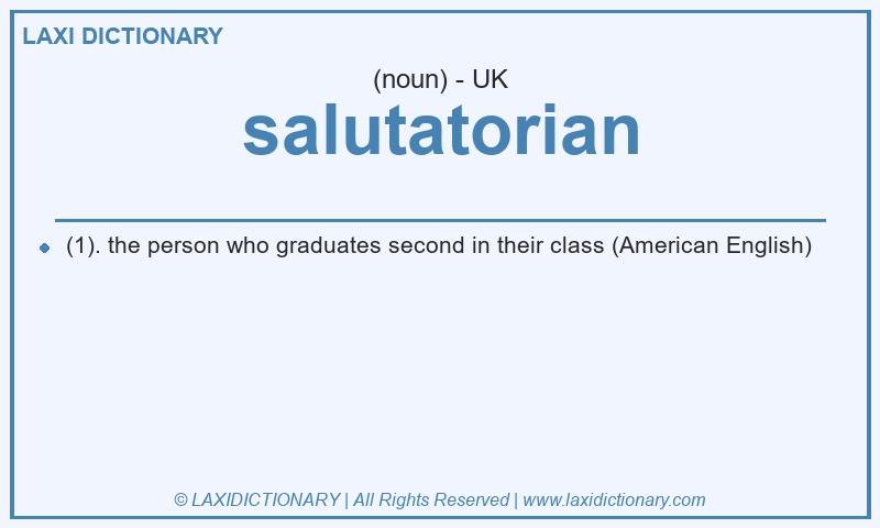 Definition salutatorian in British English