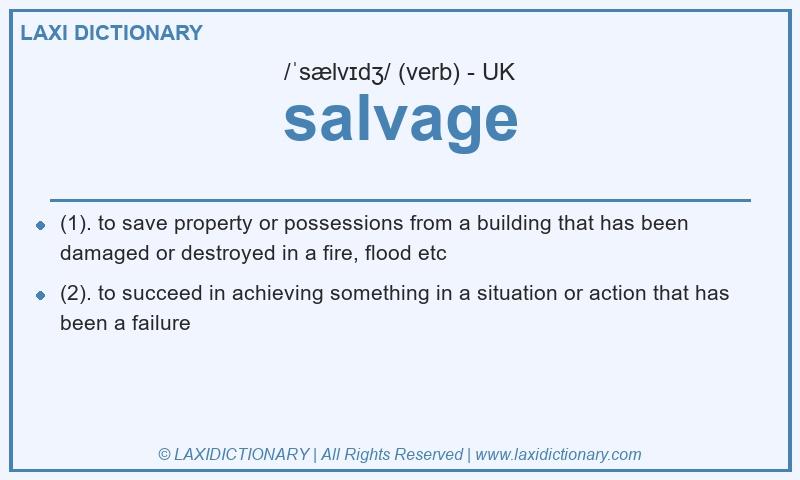 Definition salvage in British English