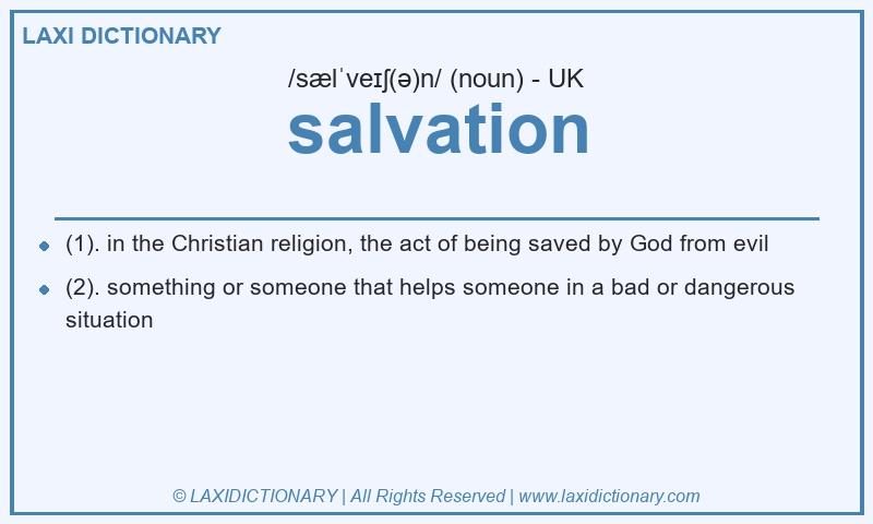 Definition salvation in British English