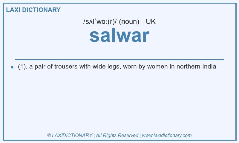 Definition salwar in British English
