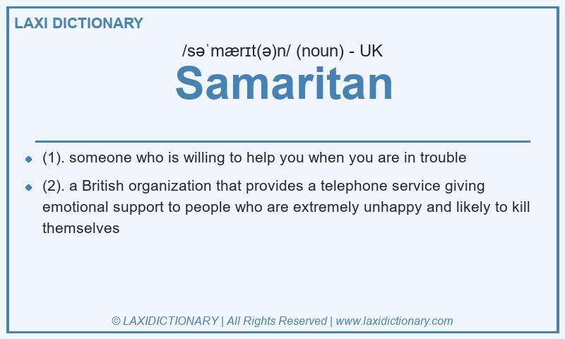 Definition Samaritan in British English