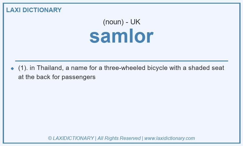 Definition samlor in British English