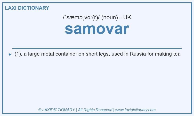 Definition samovar in British English