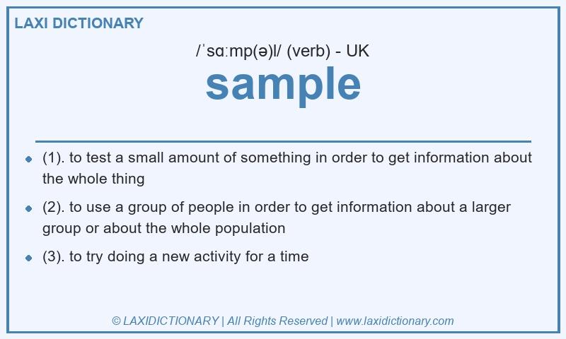 Definition sample in British English