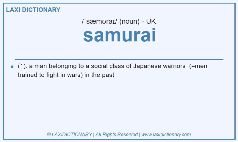 Definition samurai in British English