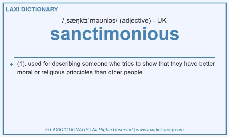 Definition sanctimonious in British English