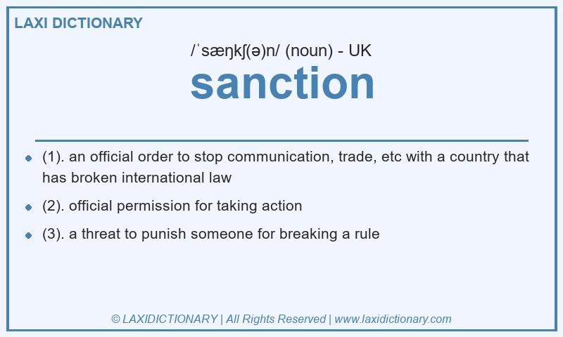 Definition sanction in British English