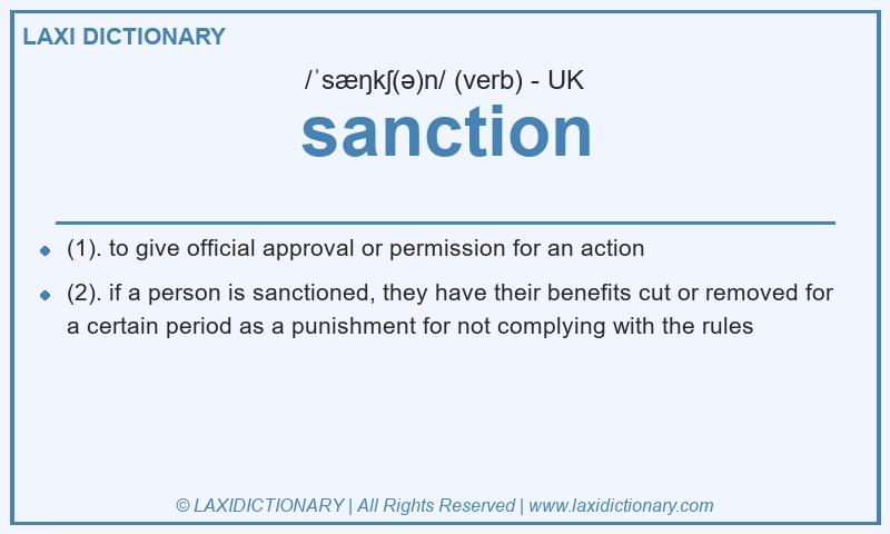 Definition sanction in British English