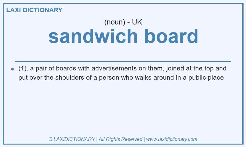 Definition sandwich board in British English