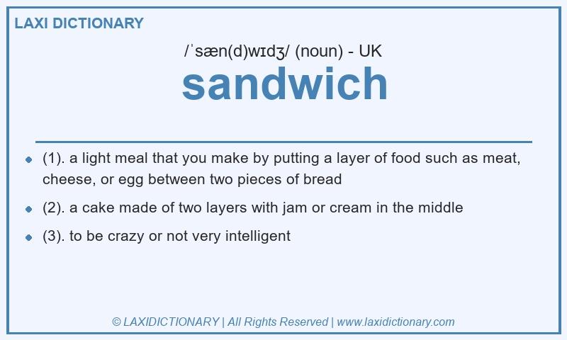 Definition sandwich in British English