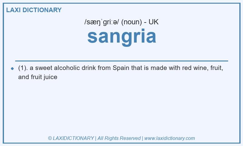 Definition sangria in British English