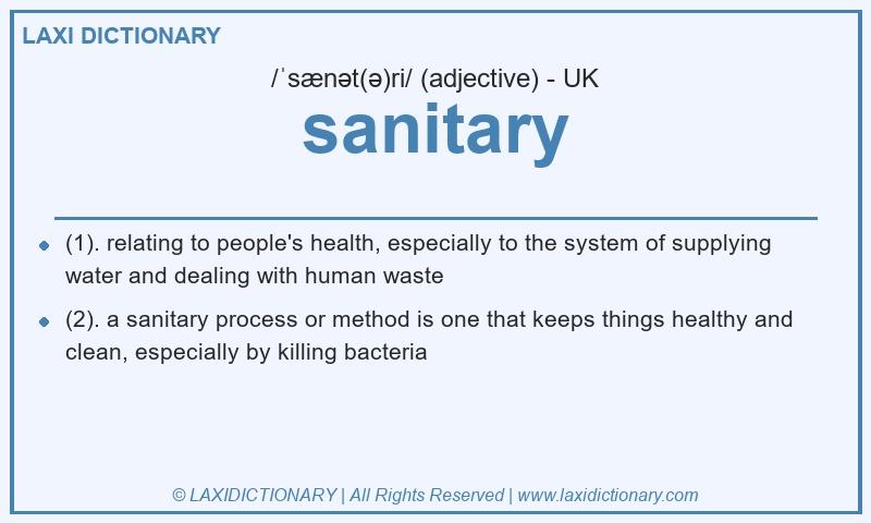 Definition sanitary in British English