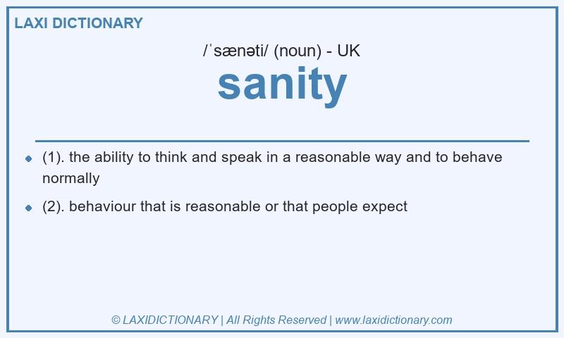 Definition sanity in British English